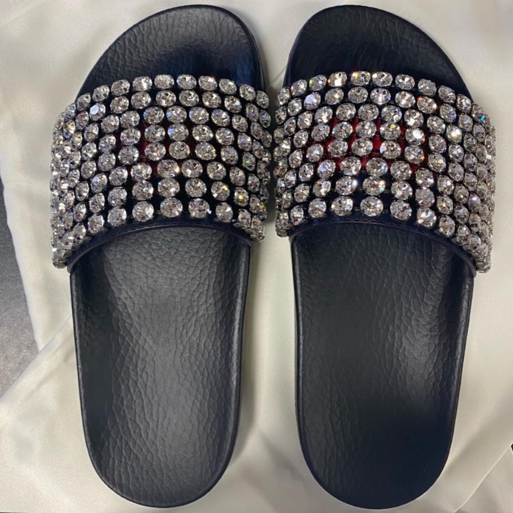 Gucci Crystal Web Slides